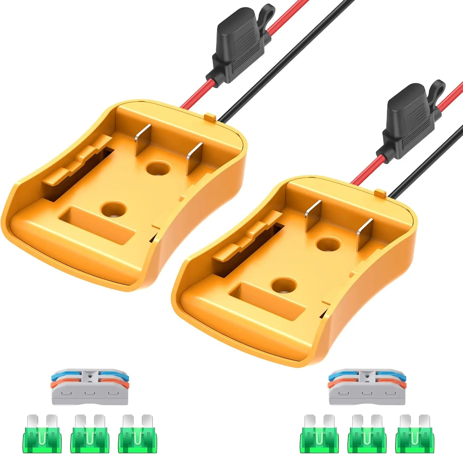 2 Packs Power Wheel Adapter for  20V  Adapter Power Wheel  Converter Kit with  & Wire Terminals, 12AWG Wire, Power Connector for DIY Rc  Toys, Robotics and Rc