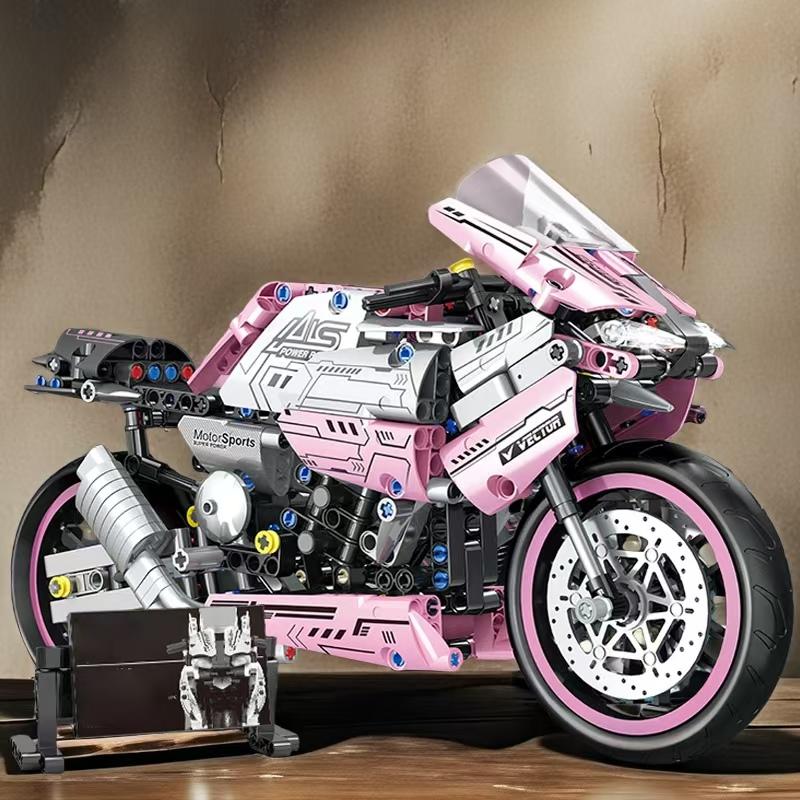2453 Piece Motorcycle Building Model Kit, Building Blocks, Easy Assembly, Perfect Gift for Birthday, Christmas, Halloween, New Year, Party