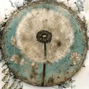 Vintage Dandelion Aluminum Artistic Art Sign, Rustic Metal Wall Decor Decoration for Retro Room Indoor Outdoor, Durable 8x8 Inch 2D Printing Great for Holidays and Home