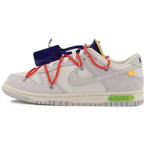 OFF-WHITE x Nike Dunk Low The 50 Sneakers with Red Laces and Purple Buckle for Men and Women