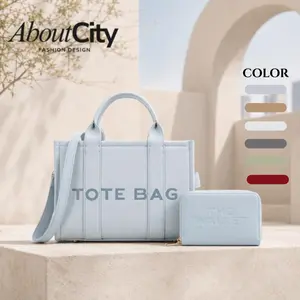 AboutCity Women's Minimalist 2-Piece Tote Bag Set, Elegant Shoulder Handbag & Wallet for Daily Use