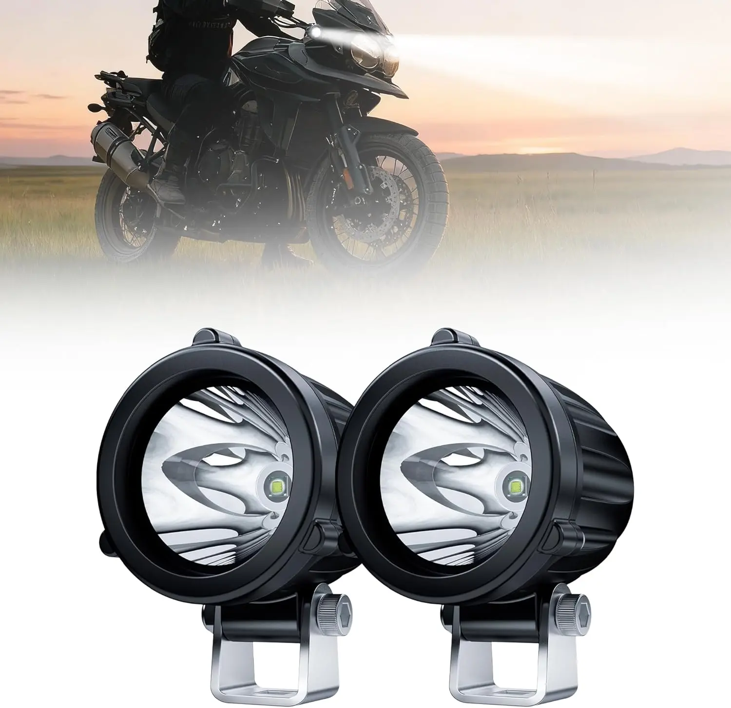 4WDKING 2-in LED Round Spot Lights - 20W Waterproof Off-Road Work Lamps, Front Night Driving Led Bar Lights for 4x4 Pickup Trucks, Pack of 2 Quad Style