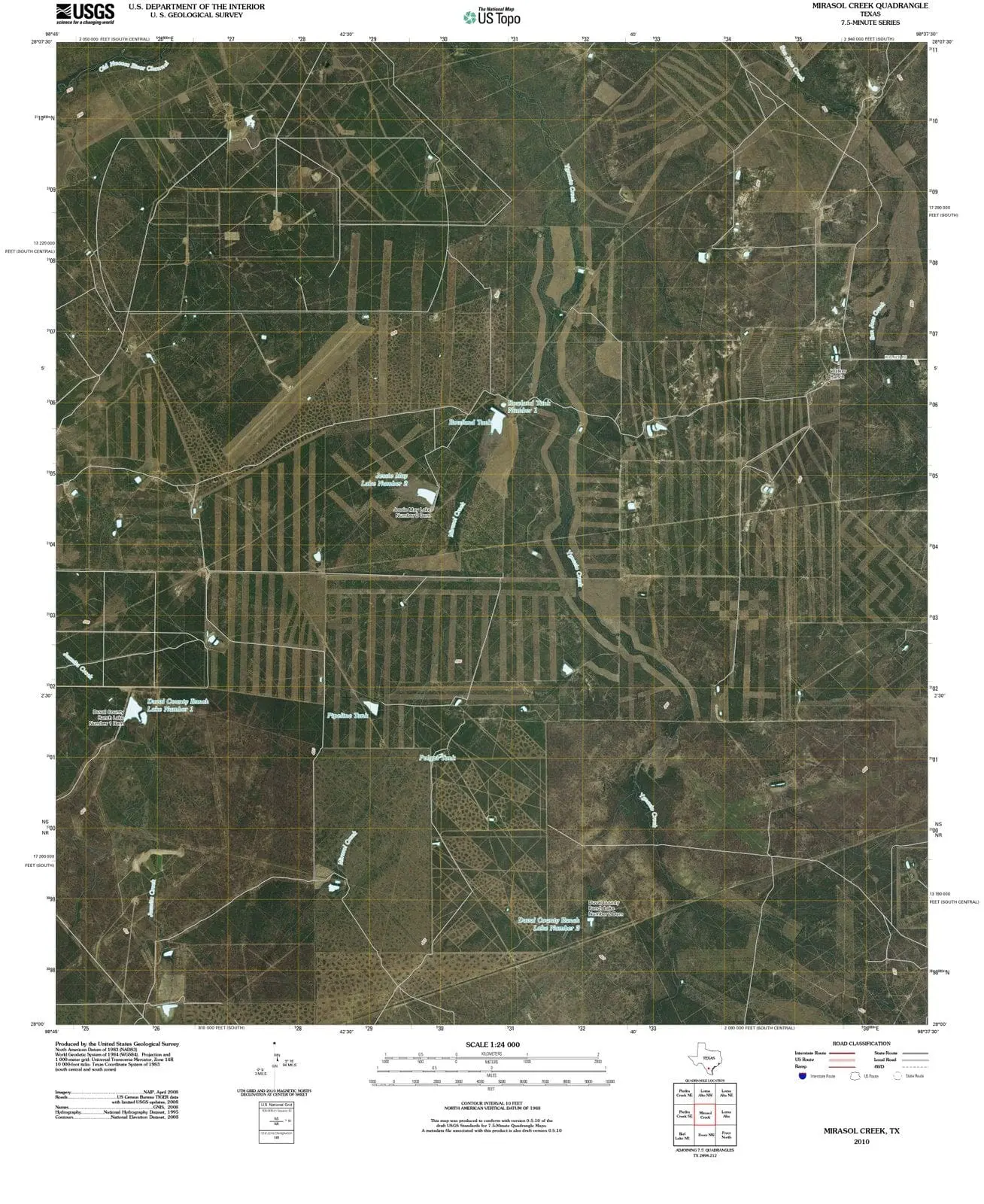 Mirasol Creek Texas USGS Topographic Quadrangle Map, 2012, 1:24000