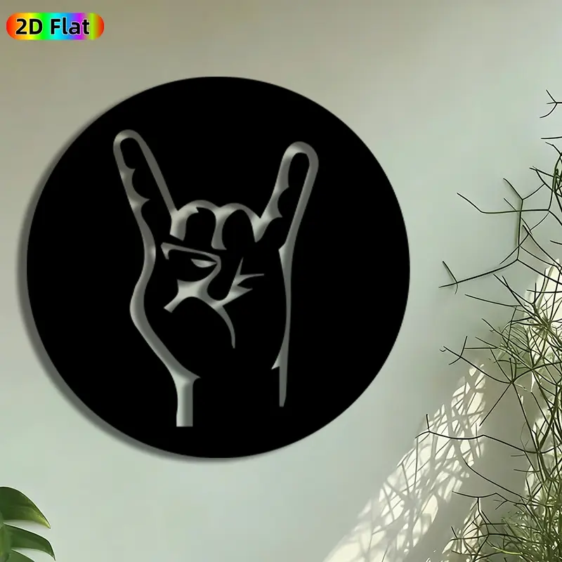 1pc Rock On Hand Sign Metal Wall Art, Devil Horns Statue Mural, Artistic Metalwork, Intricate Craftsmanship, Perfect for Graduation, Housewarming Decor, Perfect for Bedroom Studio Bar Decor, Ideal Gift for Rock Music Enthusiasts.
