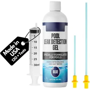 Professional Pool  Detection Kit + 2 Precision Dispensing Applicators with 50%  Underwater   Dye for  Pool Types (12 fl oz) Blue