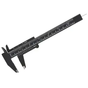 Eyebrow ruler , Vernier Caliper 5.906in 6inch Metric Mini Double Scale Plastic Ruler Measuring Tool Black