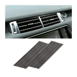 20pcs Car Air Conditioner Decoration Strip  Auto Vent Outlet Chrome Diy Trim Strips Waterproof Moulding Bendable Protection Line Decor Accessories For Cars (carbon Fiber)