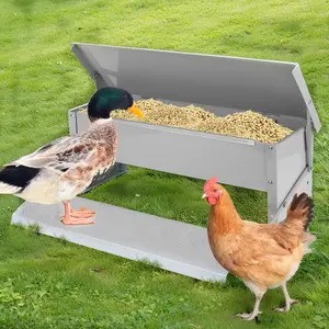 Automatic Chicken Feeder with Weatherproof Lid Poultry Feeder for Chickens Ducks