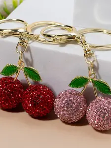Small and unique sweet style sparkling cherry shaped accessories, retro light luxury exquisite fashion hanging accessories, convenient and easy to carry, can be used as bag hanging accessories, keychains, etc,