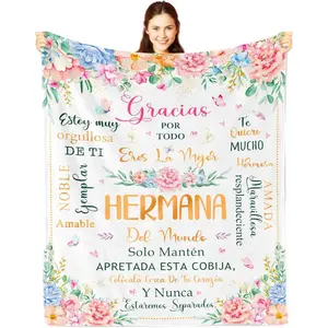 Regalos para Hermanas Manta, Sister Gifts in Spanish, Regalo de Cumpleaños/Graduación/Navidad Hermana, Sister Birthday Gift Ideas, Big Sister Gifts, Gifts for Sister Throw Blanket,   mellow bedding plush blanket