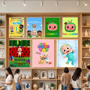 anime C-CoComelon Poster HD Heavy-Duty Self-Stick Waterproof Wall Decor Tool-free durable Conceals wall flaws elevates style for living rooms bathrooms & kitchens