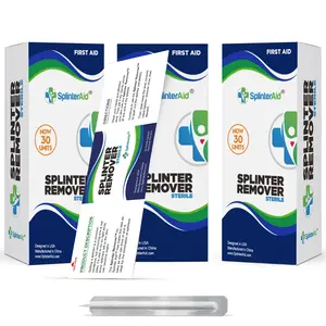 SplinterAid Painless Splinter Removal Kit - 3 Pack | Quick & Easy Splinter Out | Essential First Aid for Home, Travel, Camping, Hiking, Woodworking, DIY & Outdoor Adventures | No Tweezers Needed