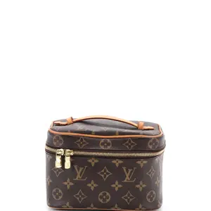 Pre-owned Louis Vuitton Canvas Coated Toiletry Bags Nice Vanity Case Monogram Canvas Mini by Rebag