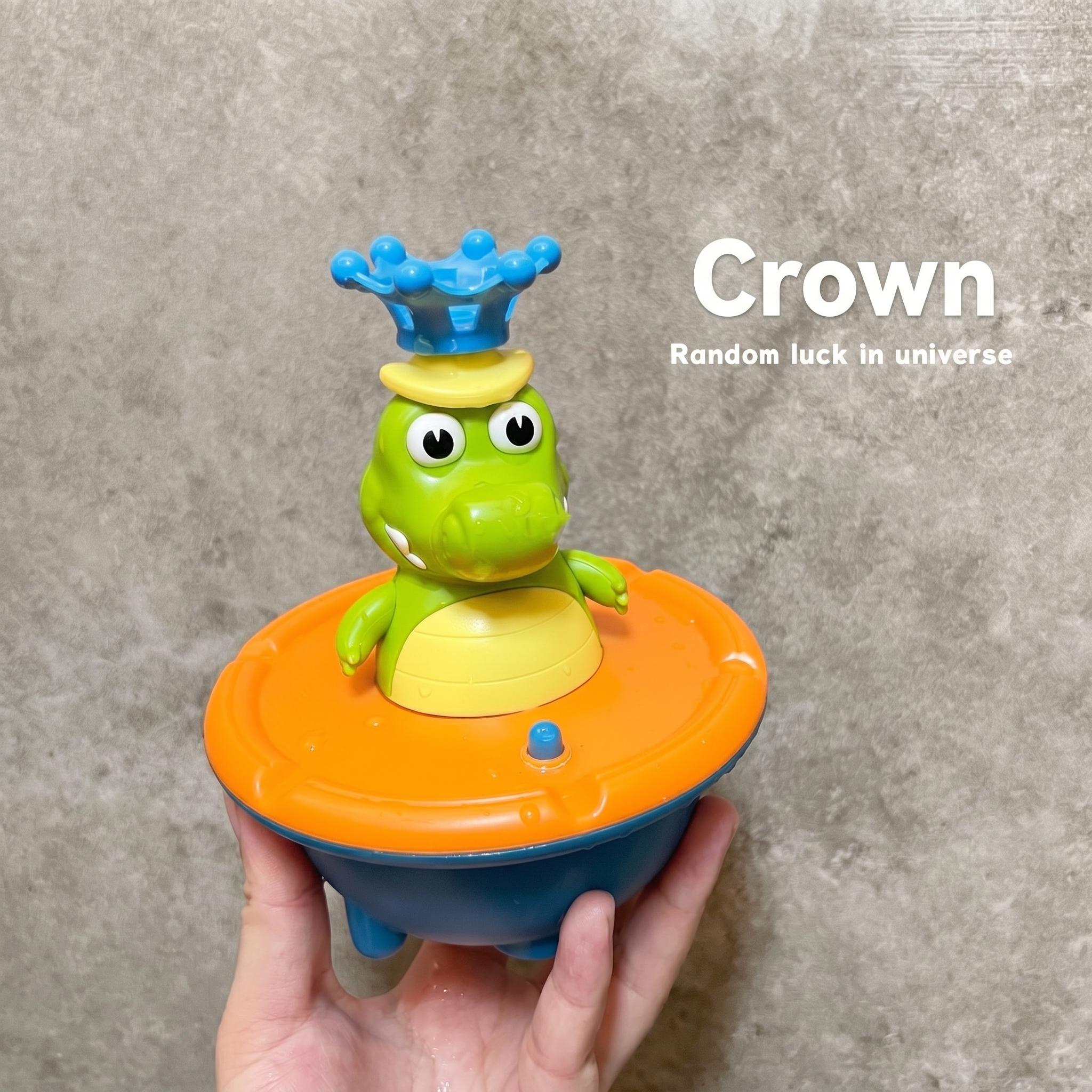 【Baby Bath Toys】Crocodile Bath Toy Set – SIx Patterns Spray Designs Water Spray Fountain Bathtub Toy with Interchangeable Spinning Toppers, Baby Bath Toys Interactive Water Play Toy for Toddlers Must Have