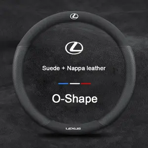 Nappa Leather Car Steering Wheel Cover Suede Anti-Slip Protector Fits For Lexus ES200 ES260 ES300 RX300 LS500h GS300 IS250 IS300 CT200h LX570 GX NX UX Auto Interior Accessories