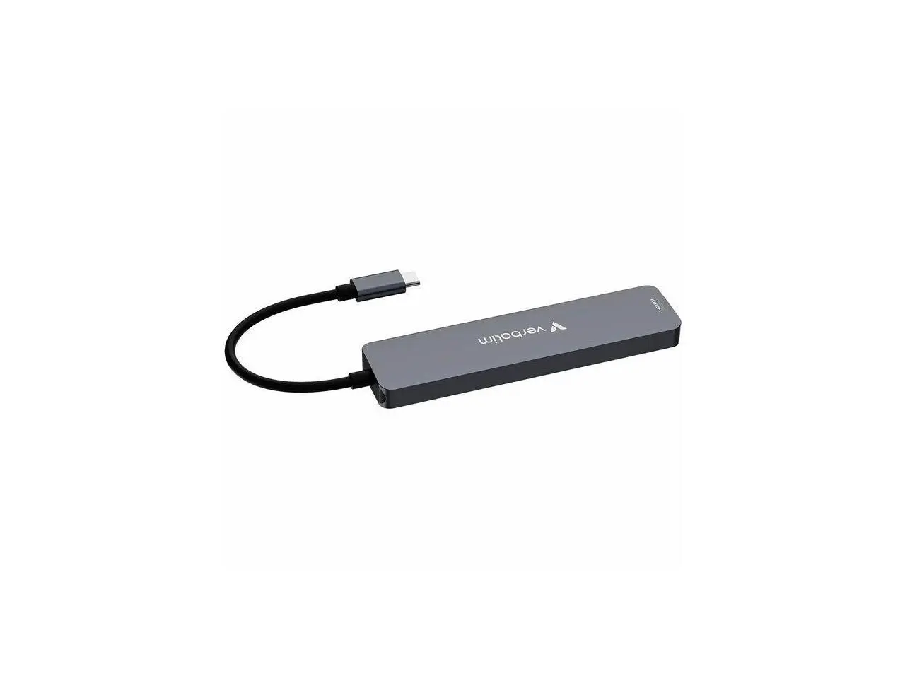 Verbatim USB-C Essentials Multiport Hub - 7 Ports - for Camera - Charging Capability - Memory Card Reader - SD, microSD - USB Type C - 4K @30Hz - 3840 x 2160 - 4 x USB Ports - 2 x USB Type-A Ports - U