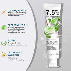 Hydroxyapatite Toothpaste for Advanced Enamel Protection & Tooth Strengthening, Fluoride-Free Fluoride-Free Formula with Gentle Mint, Fresh Breath, Reduce Tooth Sensitivity 2pcs