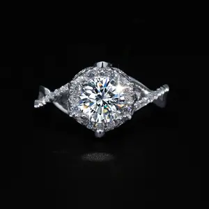 1ct Garden-Themed 925 Sterling Silver Moissanite Ring – Luxury Fake Diamond Look, Lightweight & Elegant