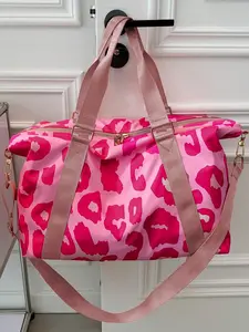 Small niche design, retro leopard print travel bag, multi back method, large capacity, handbag shoulder bag, Travel Duffel Bag, Travel Duffle Bag, can accommodate tablets and files, suitable for short trips and shopping