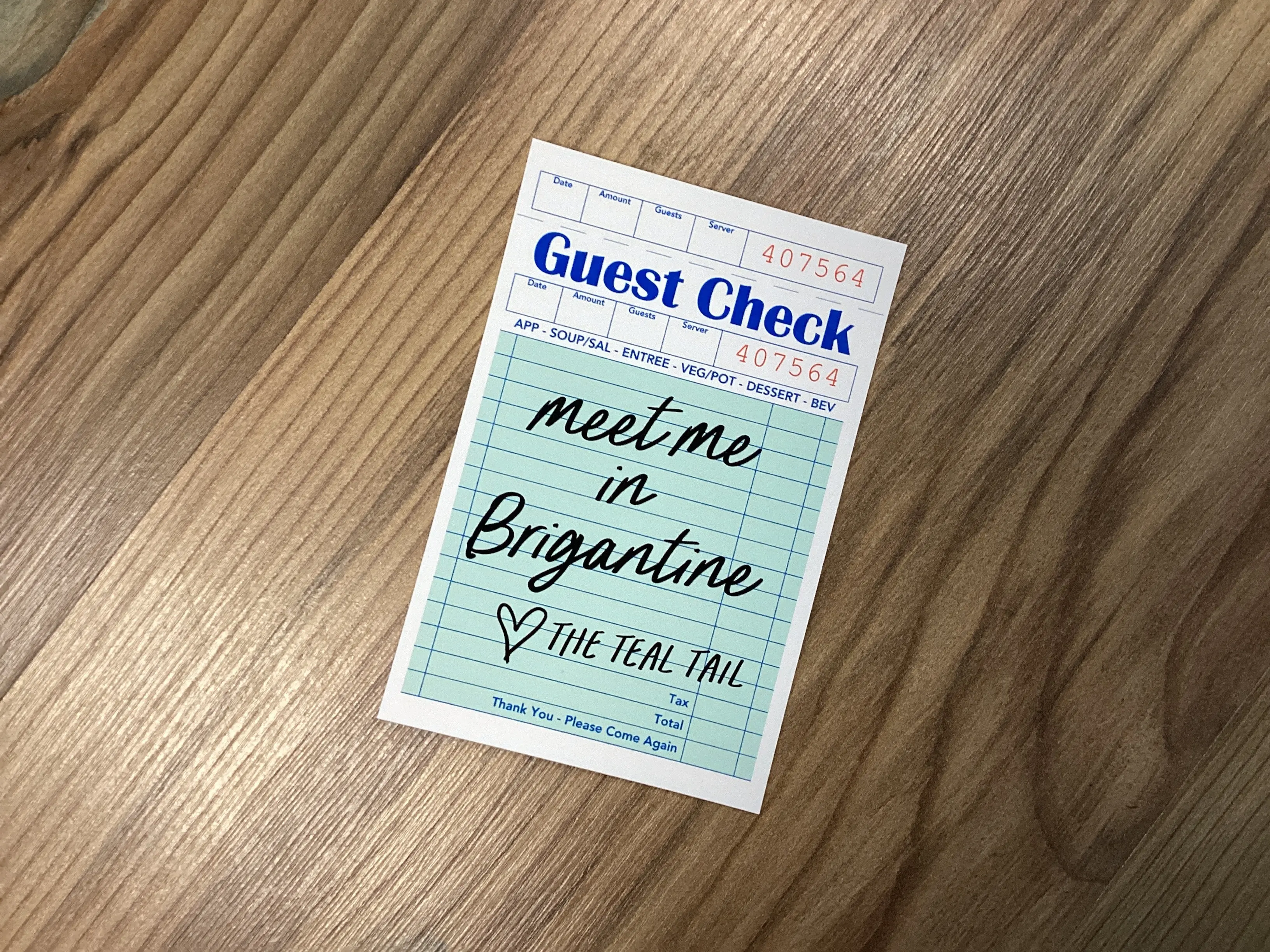 Guest Check Sticker
