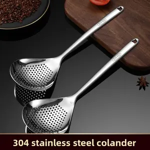 304 stainless steel household kitchen large noodle skimmer, thickened large strainer, filter spoon, dumpling skimmer, oil spoon, noodle scoop