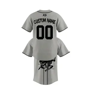 Custom R&B Gothic Skull Graphic Baseball Jersey, Vintage Punk Button Shirt All Over Print, Streetwear Jersey, Gift For Him Her