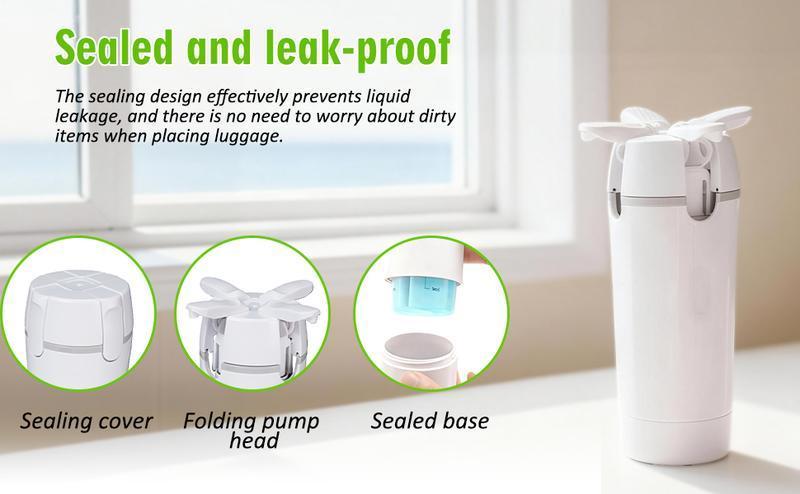 2026 New 4‑in‑1 Leak‑Proof Travel Dispenser Bottle, Refillable Silicone Squeeze Container with Lock, Compact Toiletry Organizer for Business Trips, Vacations & Travel