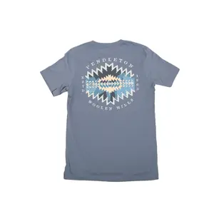 Pendleton Men's Sunset Pass Short-Sleeve Casual Geometric Style T-Shirt, Slate/Blue Top