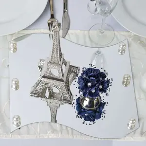 4-Pack Glass Mirror Table Centerpiece 12" Wave Hanging Wall Decor - Unique Reflective Event Display