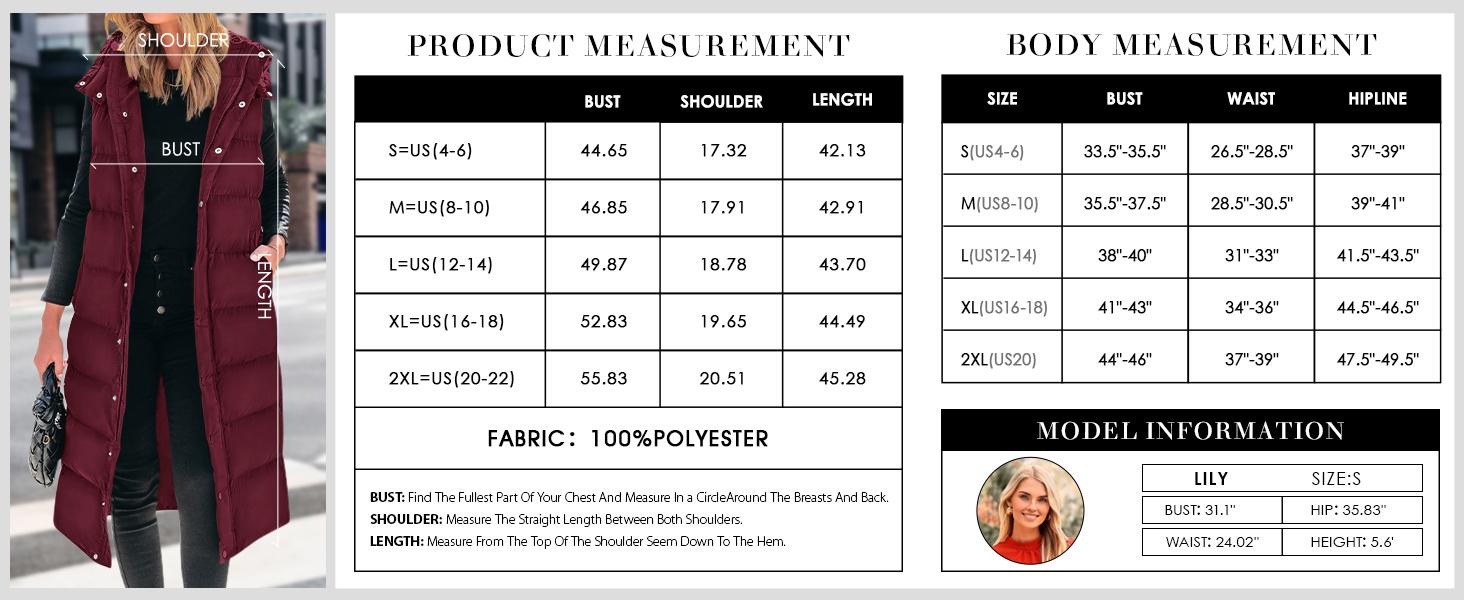 BTFBM Women's Long Puffer Vest with Quilted Hood and Button Down Closure for Winter Coat 2026 - Tops, Womenswear