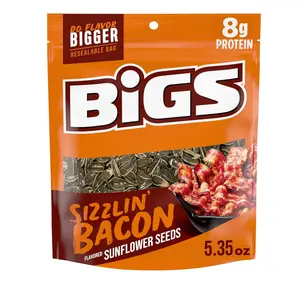 BIGS Sunflower Seeds, Sizzlin' Bacon Flavor, Easter Basket Stuffer for Sports Fans, 5.35 oz.