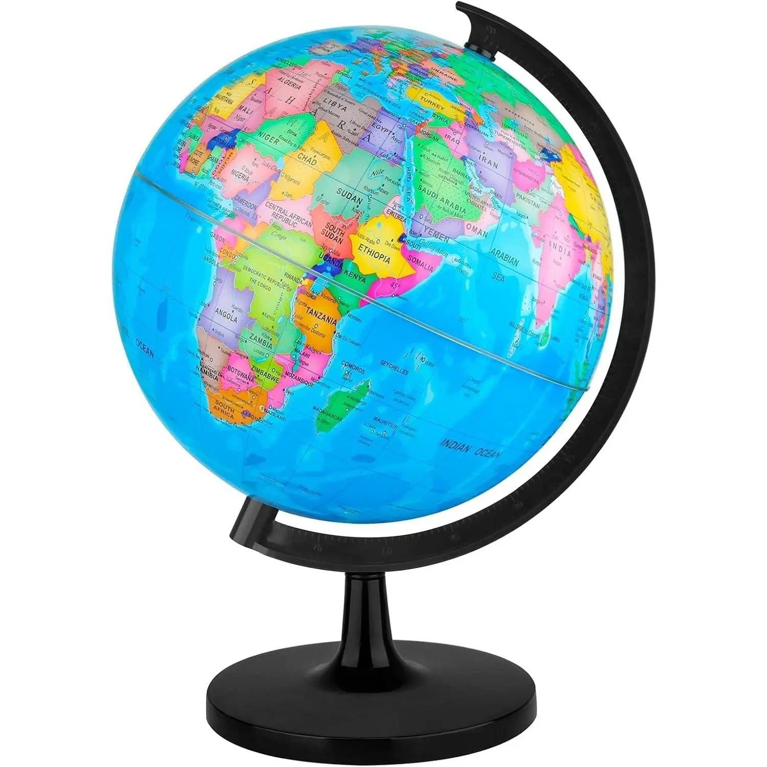 10'' World Globe for Kids Learning | DIY Assemble, Educational Rotating World Map, Large Size Decorative, Classroom Geography Teaching, Desk and Office Decoration