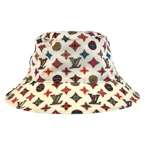 Pre-owned Louis Vuitton Nylon Small Leather Goods Bob Lovelygram Monogram Polyester Silk Bucket Hat