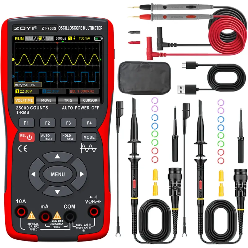 ZOYI ZT-703S 3in1 Handheld Oscilloscope Multimeter DDS Generator
