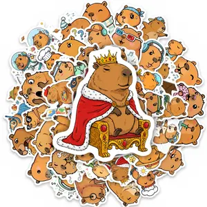 50pcs Capybara Cute Cartoon Doodle Stickers, Office Supplies and Notebook Accessories, Used To Decorate Journals, Scrapbooks, Computers, Water Bottles, Cars, Etc.