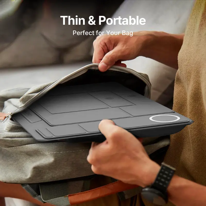 HUANUO Magnetic Adjustable Laptop Stand, Portable and Sleek for 17-Inch Screen, Sturdy Leather-Touch Frame, 5 Angles, 4 Macaron Colors, for Desk Setup#TikTokShopBlackFriday 4