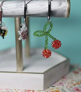 Crystal Cherry with Bow keychain