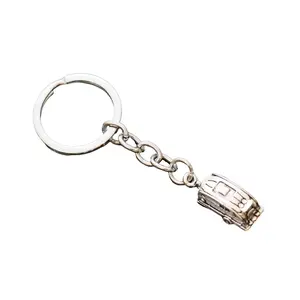 Vintage Trailer Camper Camping RV Silver Pendant Keychain Gift Key Chain