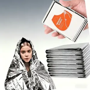 Emergency Insulated Blanket Set, Pet Material, All-Season Use, Hand Washable, Flat Weave, Space-Saving Survival Gear for Camping Hiking Outdoor Activities