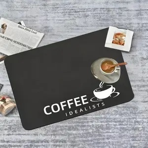 ‌Coffee Bar Accessories Mat Countertop Coffee Placemat Rubber Backed Absorbent Dish Drying Mat Hide Stain Must-Have for Home Kitchen‌