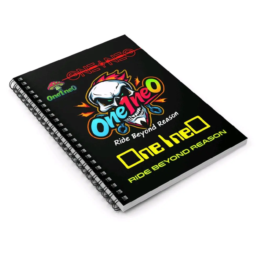 Notebooks & PaperSkull Design Spiral Notebook - Ride Beyond Reason, Perfect for Riders, Students, Artists, Gifts for Bikers and Creatives, Inspiring Notepad
