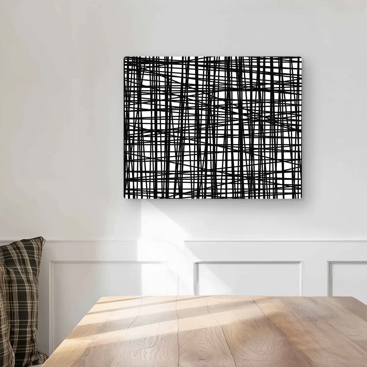 Begin Home Decor C1MP1620XJL8JN 16 x 20 in. Abstract Small Stripes Wall Art - Contemporary Metal Print