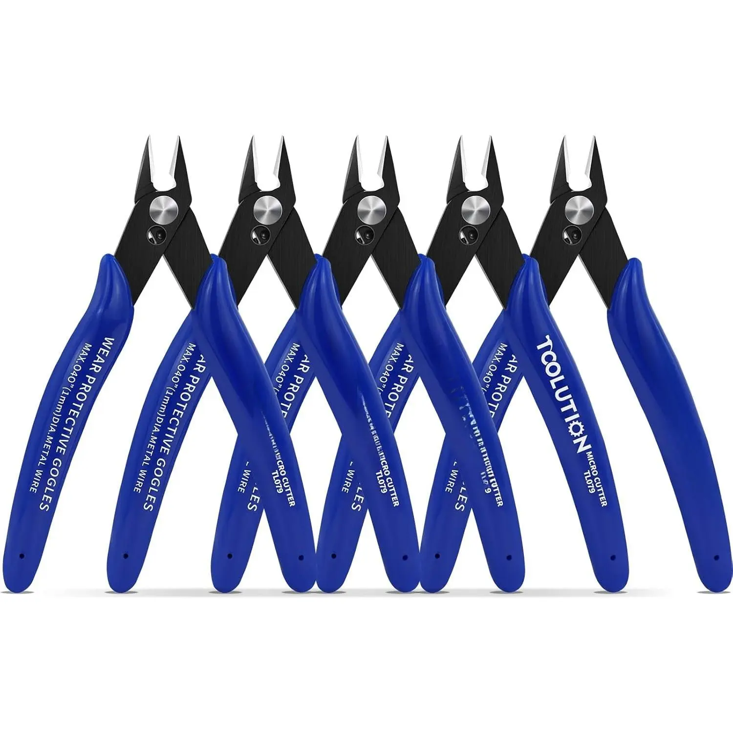 Flush Cutters - 5 Pack Small Wire  Snips Flush Cut Pliers Nippers - Side  Diagonal  Pliers for Zip Ties Craft  - Sprue Cutters for Plastic Model