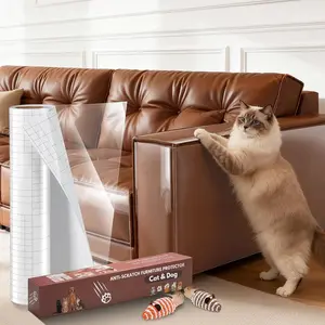 Scratch Protector for Leather Couches - Clear Vinyl Couch Protector from  Claws, Scratch Deterrent Tape for Sofa Corners, Single-Sided Sticky Couch Protector for Cats (200x11.8)