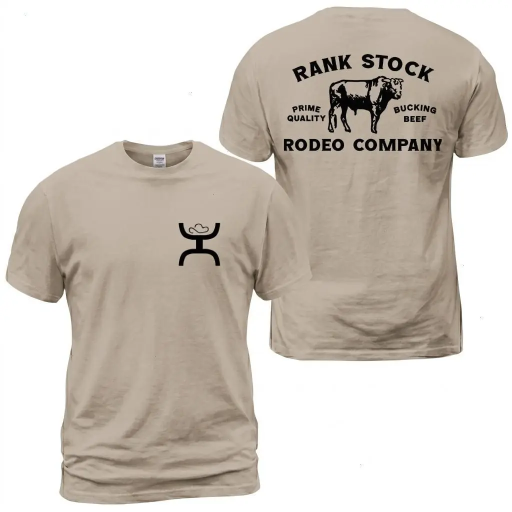 Hooey Rank Stock Rodeo Company Bull T-Shirt, Western Rodeo Graphic Tee, Prime Quality Bucking Beef Back Print Shirt With Front Chest Ranch Brand Logo, Cowboy Arena Outfit, Soft Cotton Tee Gift For Men and Women
