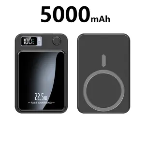 Digital Power Display 10000 mAh Wireless Magnetic Power Bank for iPhone & Android Phones, Compact and Portable Charger Chargeable Smartphone Battery