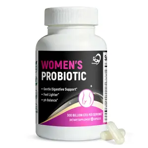 Laicuherb Women's Probiotic Capsules 300 Billion CFU with 6 Strains & White Kidney Bean Extract, Digestive Support Probiotics for Women Supplement Daily Wellness Balance, Vegan, 60 Capsules