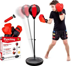 Kids Punching Bag with Stand - Adjustable Boxing Set for Ages 3-10, Includes Gloves - Ideal Gift for Boys & Girls**