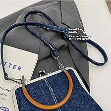 Denim Crossbody Tote Bags For, Mini Blue Denim Totebag Kiss Lock Purses And Handbags Accessories Denim Crossbody Tote Bags For, Mini Blue Denim Totebag Kiss Lock Purses And Handbags Accessories
