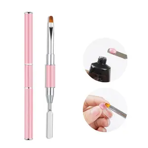 Dual-Ended Nail Art Brush, Precision Detail Brush for Gel Builder and Polygel, Essential Beauty Salon Tool, Accurate Manicure Brush